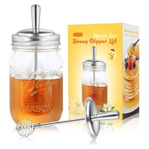 Aieve Mason Jar Honey Dippers